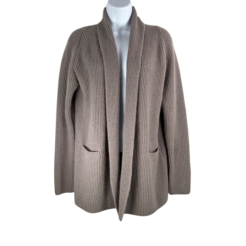 Rani Arabella Cashmere Shawl Collar Ribbed Cardigan Sweater Italy Size S